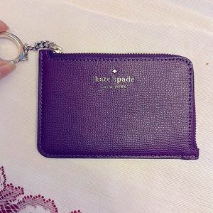 Kate Spade L Zip Card Holder Keychain